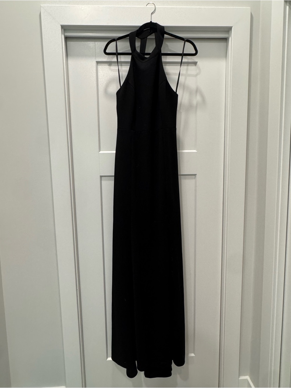 BHLDN Juliana High-neck side-slit crepe maxi dress